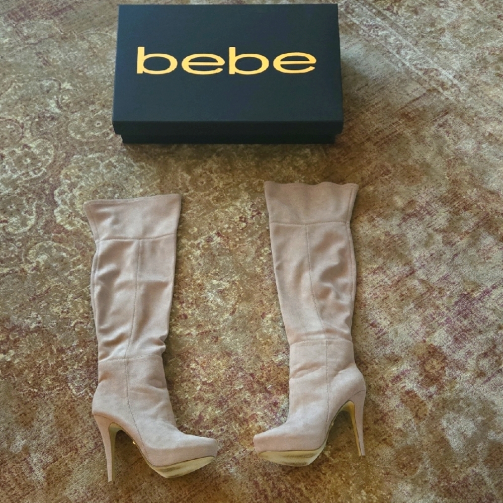 Bebe Rihanna Over The Knee Boots - Warm Taupe